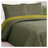 Quilt Bicolor 1,5 plazas verde olive - pistacho180x250