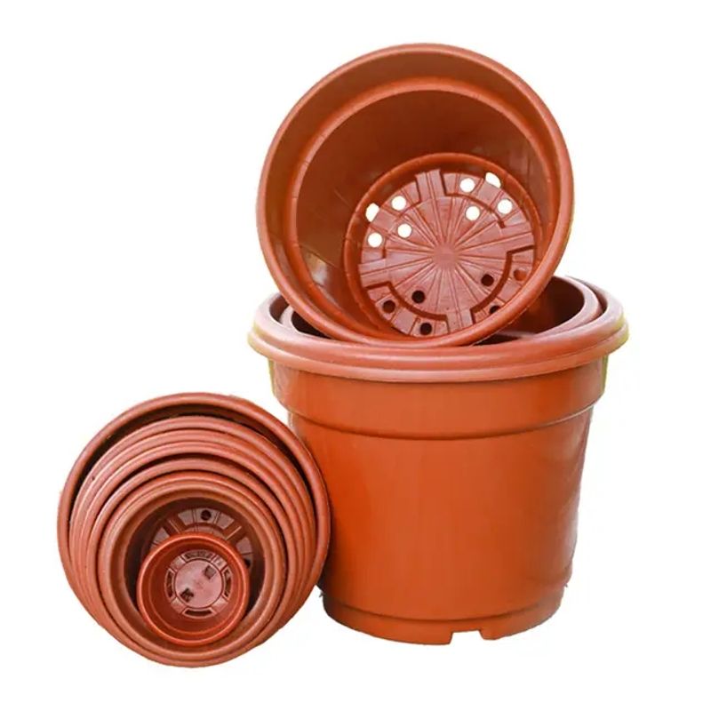 GENERICO - Pack 10 Maceteros Redondo 25 Cms. Terracota para jardin