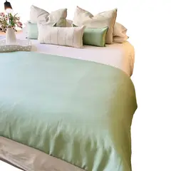 ANTONIA PAZ - Set Piecera Lino Menta 80 X 160 cm + 1 cojín