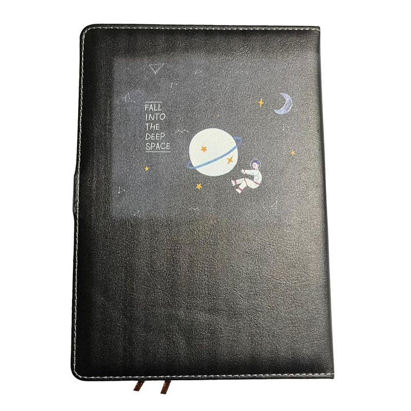 GENERICO - Libreta Universo Negra Tapa Dura Eco cuero Imantado