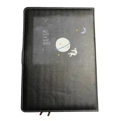 GENERICO - Libreta Universo Negra Tapa Dura Eco cuero Imantado