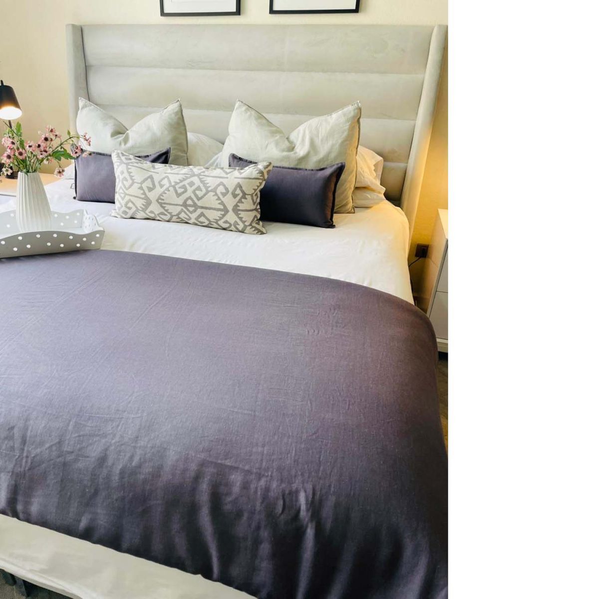 ANTONIA PAZ - Set Piecera Lino Marengo 90 X 250 cm +  2 cojines