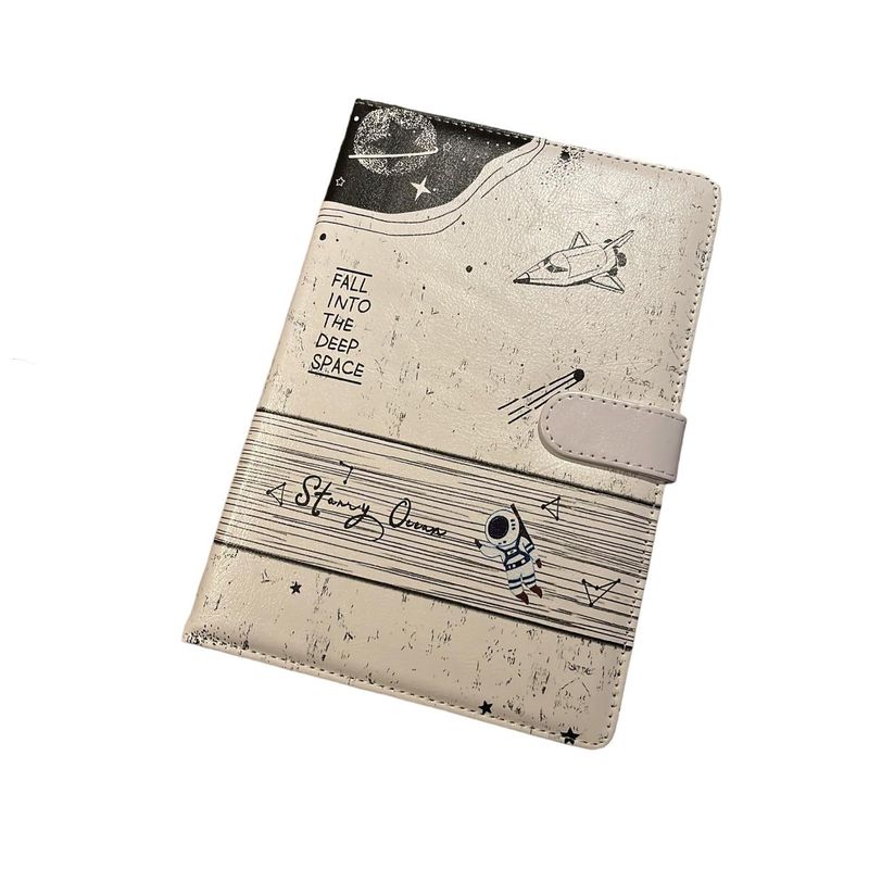 GENERICO - Libreta Universo Blanco Tapa Dura Eco cuero Imantado