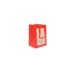 GENERICO - Bolsa de regalo con ventana 35x25x18cm rojo