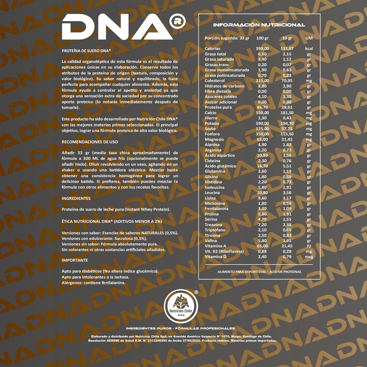 DNA - Proteína Dairy Whey DNA® - SABOR MANJAR - RECARGA - 500GR