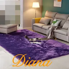 DIANA - ALFOMBRA MORADO UNICOLOR PELUDITA 180X200 cm SUAVE ANTIDESLIZANTE