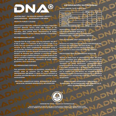 Imagen 2 del producto CREATINA DNA® - ABSOLUTAMENTE PURA - RECARGA - 500GR