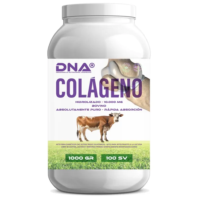 DNA - COLÁGENO DNA® HIDROLIZADO BOVINO - ABSOLUTAMENTE PURO - POTE - 1KG