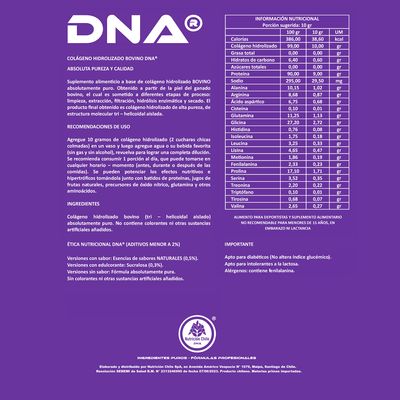 Imagen 2 del producto COLÁGENO DNA® HIDROLIZADO BOVINO - ABSOLUTAMENTE PURO - POTE - 1KG