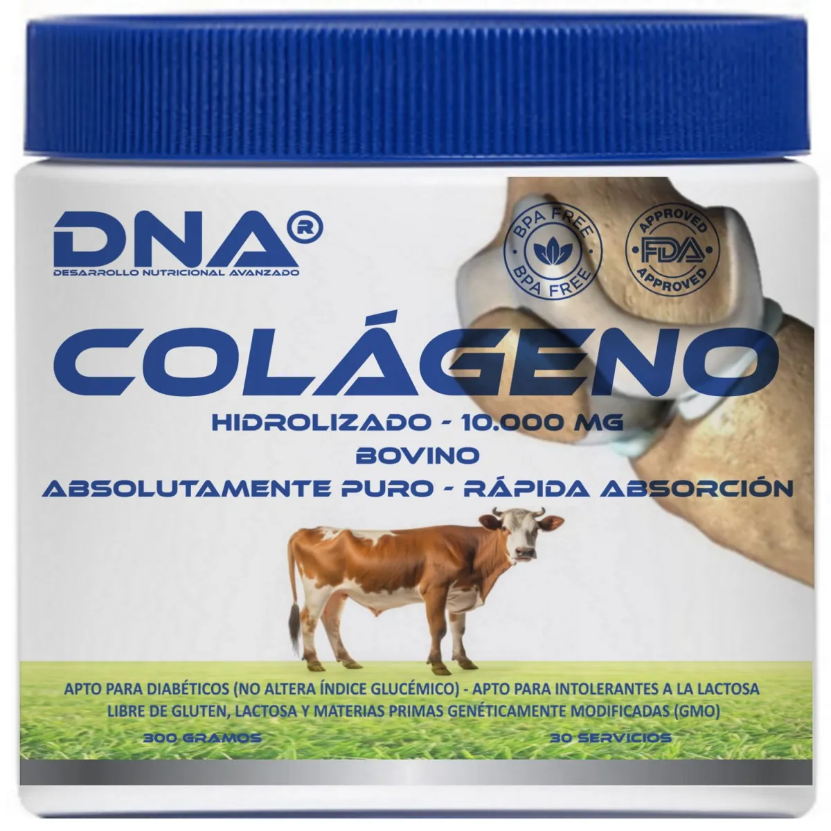 DNA - COLÁGENO DNA® - ABSOLUTAMENTE PURO - POTE - 300GR