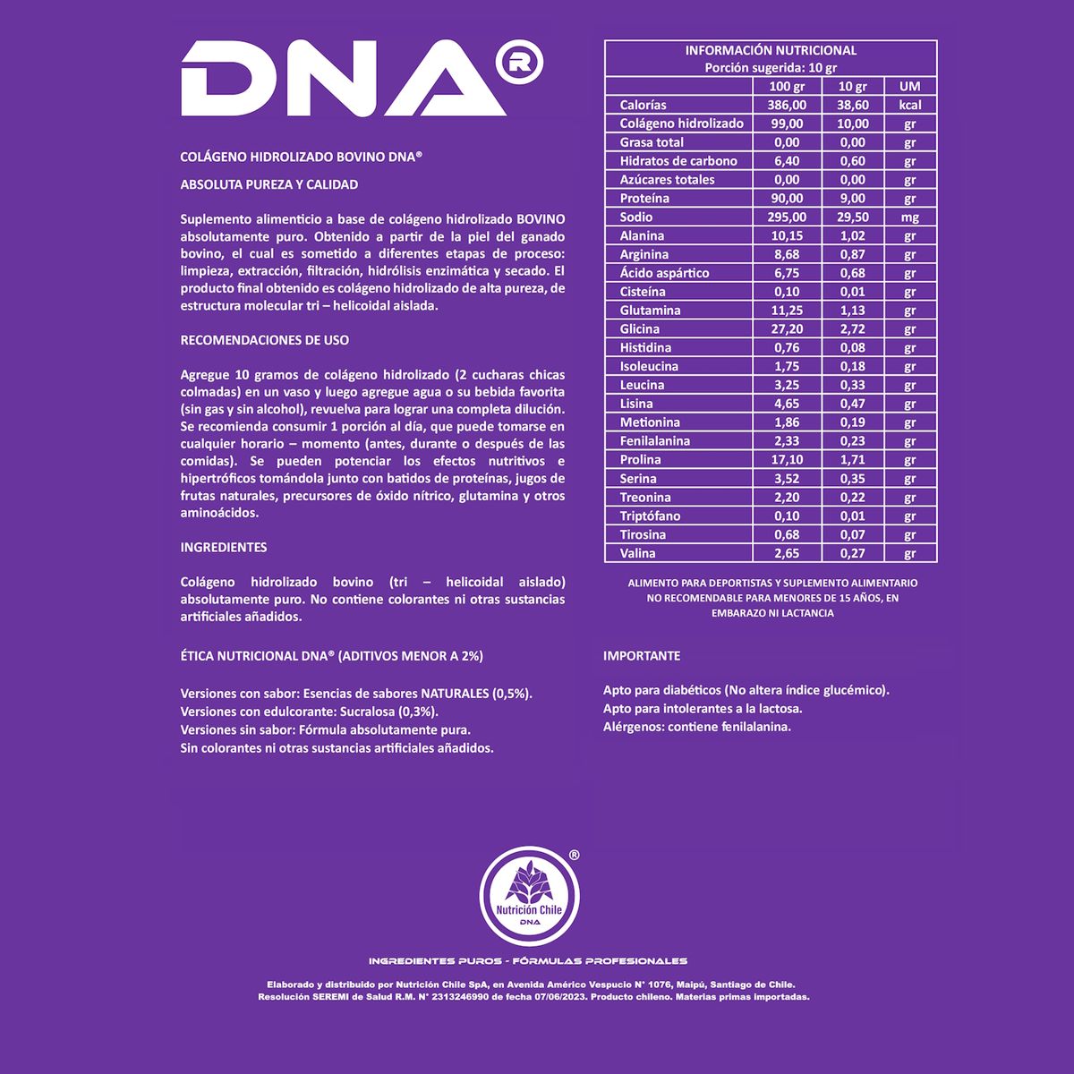 DNA - COLÁGENO DNA® - SABOR VAINILLA - POTE - 300GR