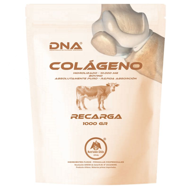 NUTRICION CHILE DNA - COLÁGENO DNA® - ABSOLUTAMENTE PURO - RECARGA - 1 KILO