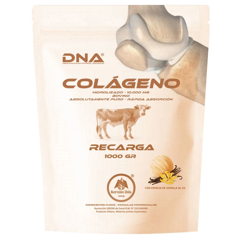 NUTRICION CHILE DNA - COLÁGENO DNA® - SABOR VAINILLA - RECARGA - 1 KILO