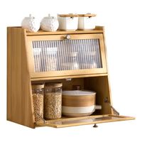 Gabinete de Bambú 2 Niveles Organizador Cocina Panera Multifun