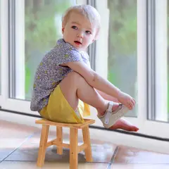 HALMAN - Taburete Multiusos Pequeño De Bambú Pequeño Para Niños