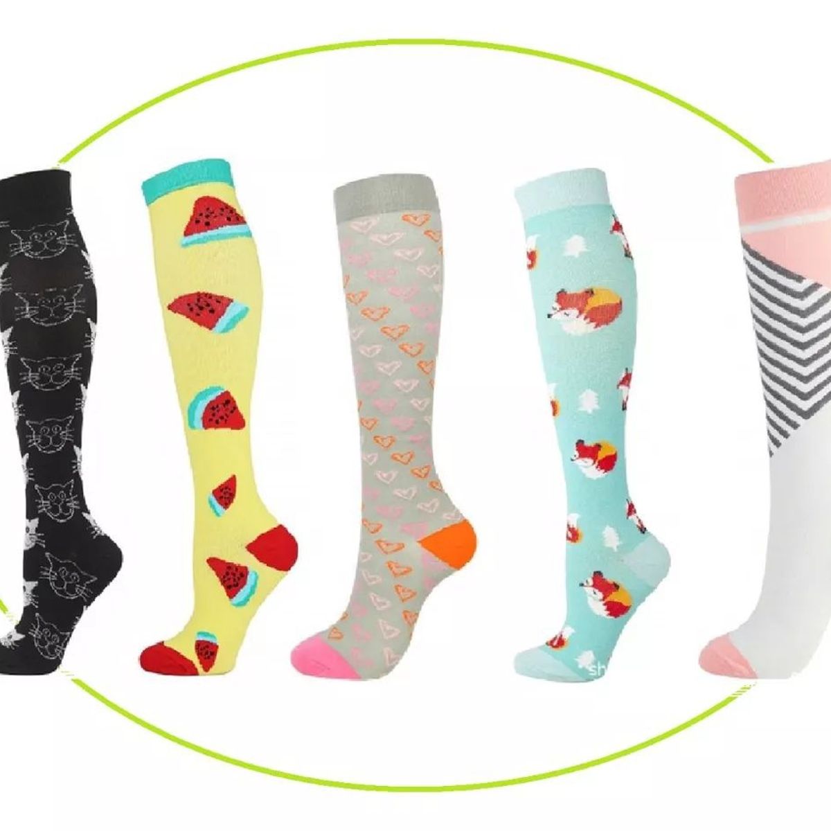 KUANGYE - Medias Compresivas Calcetines Compresión Várices Surtidos 5u