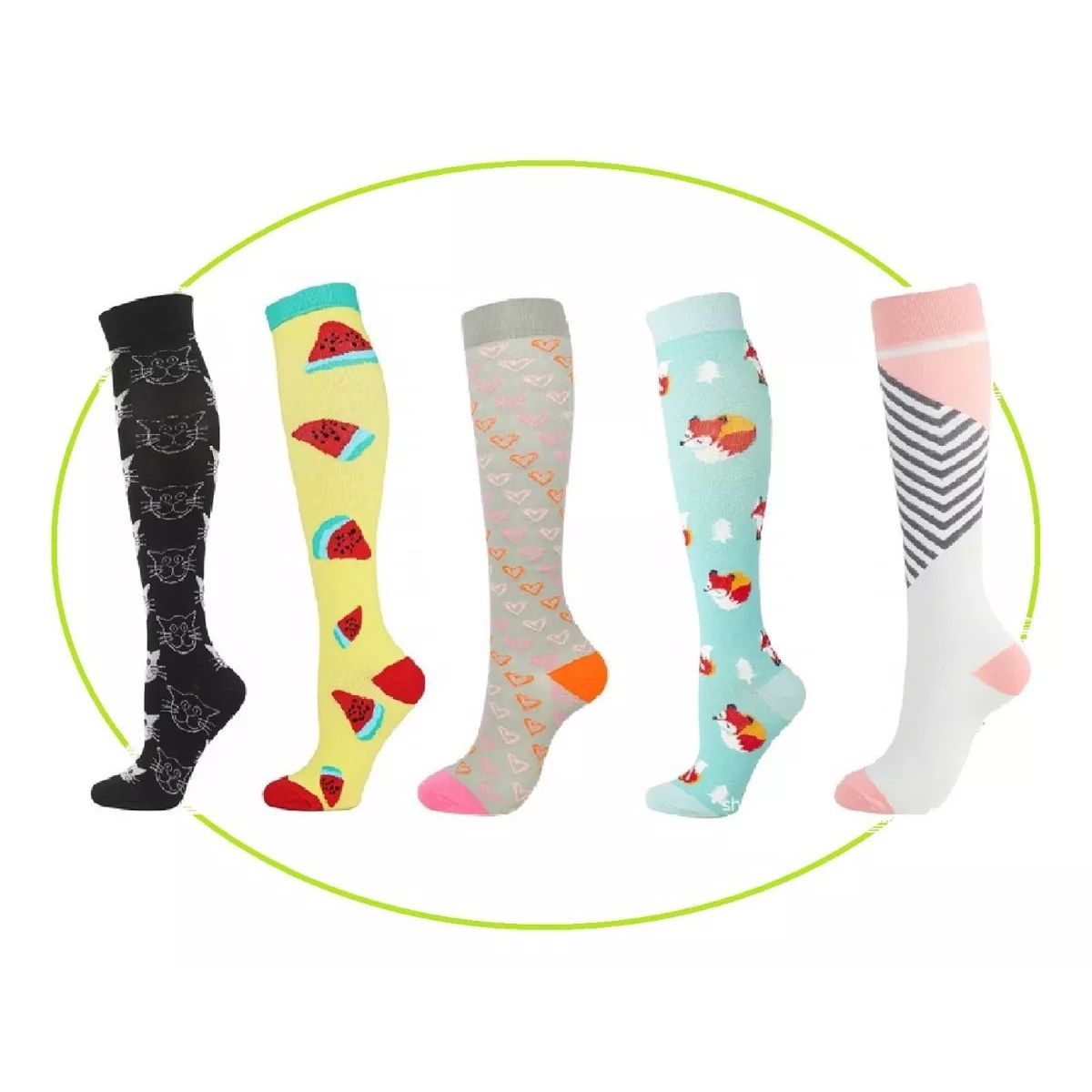 KUANGYE - Medias Compresivas Calcetines Compresión Várices Surtidos 5u