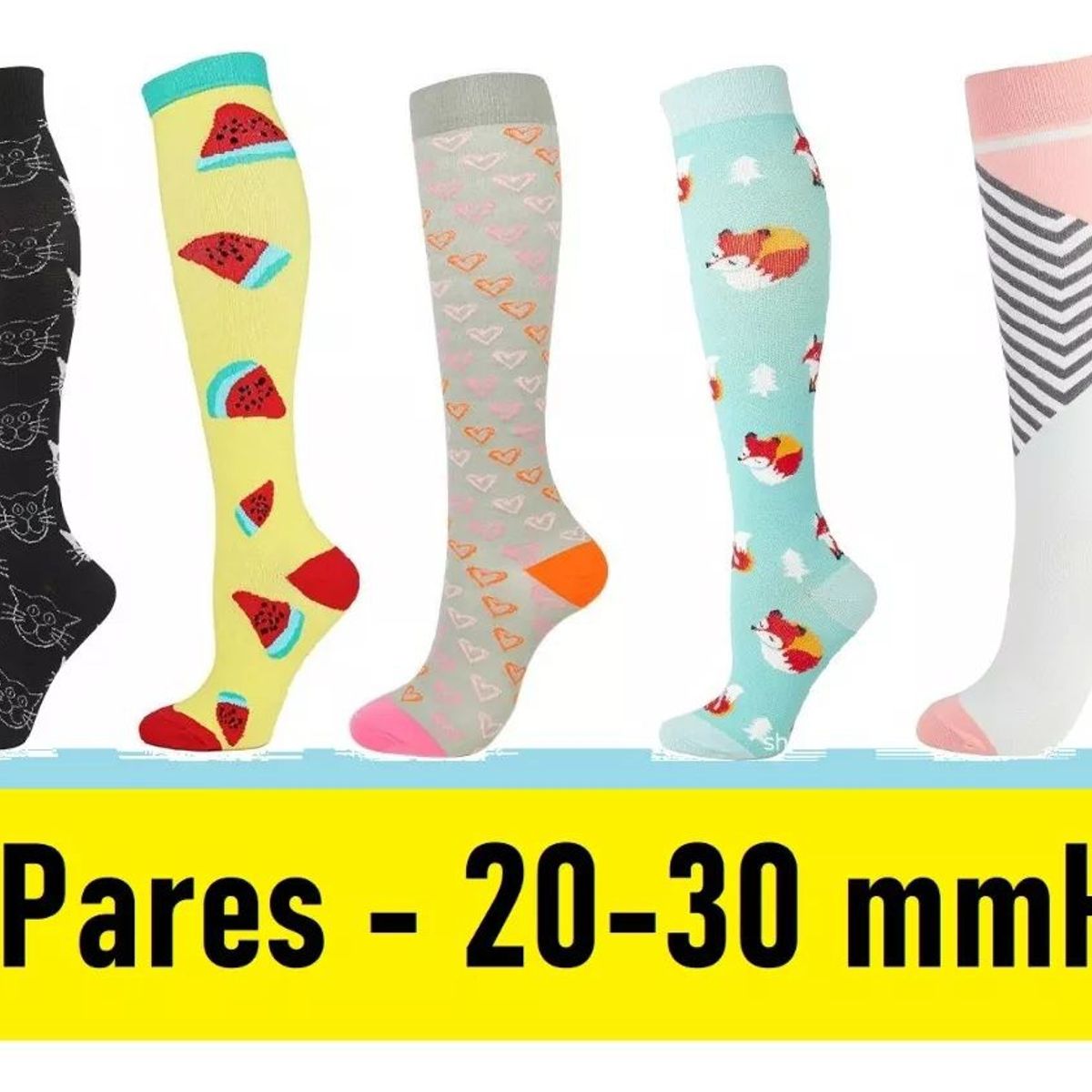 KUANGYE - Medias Compresivas Calcetines Compresión Várices Surtidos 5u