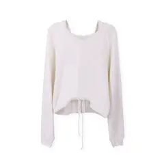 MOSS ROSE - Sudadera con capucha y cuello en V para mujer