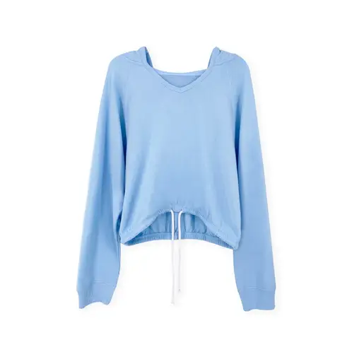 MOSS ROSE - Sudadera con capucha y cuello en V para mujer