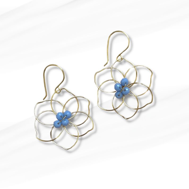 GENERICO - Aros Colgantes Flor 6 pétalos
