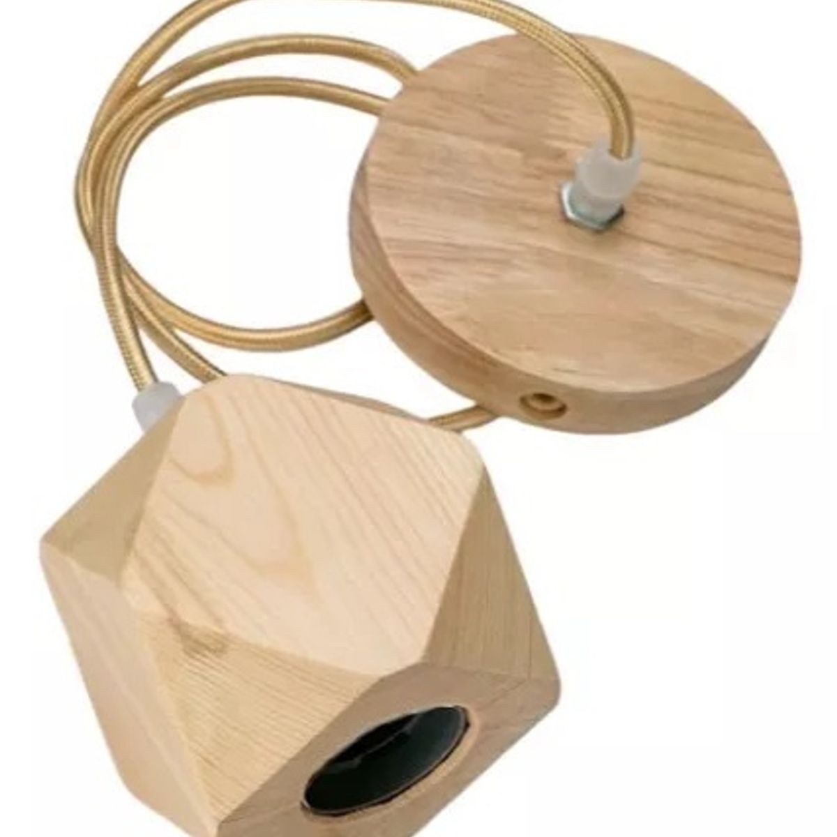 GENERICO - Soquete Vintage Colgante E27 Madera Lampara Retro