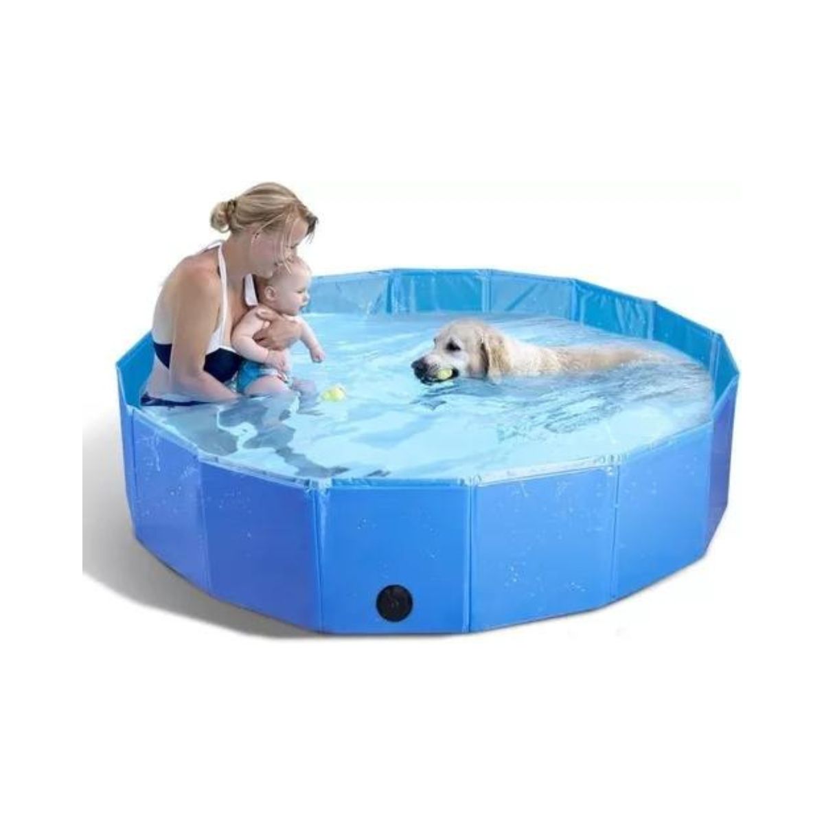 GENERICO - Piscina Circular Para Mascotas Portátil 120x30cm - Pet Tub