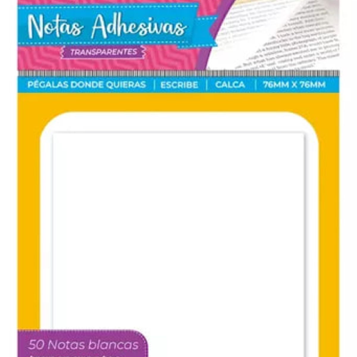 ADETEC - Notas Adhesivas Transparentes 76 x 76 mm 50 Unidades Adetec