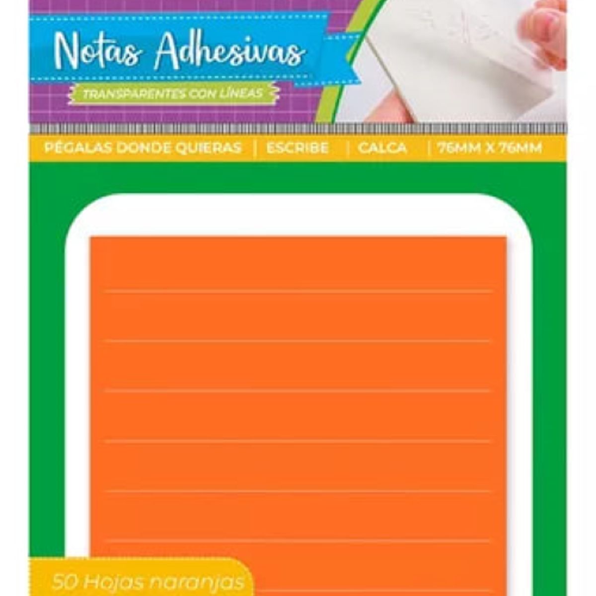 ADETEC - Notas Adhesivas Transparentes 76 x 76 mm 50 Unidades Adetec