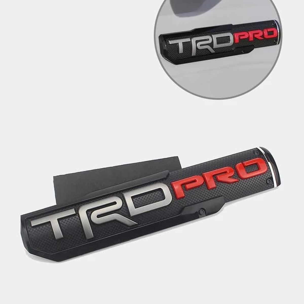 GENERICO - Emblema insignia 3D TRD PRO etiqueta negro letra gris y rojo