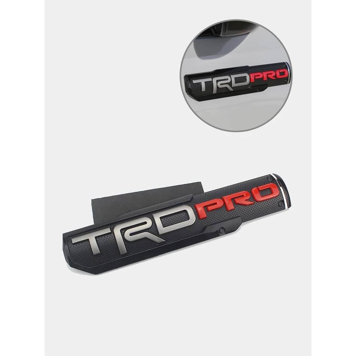 GENERICO - Emblema insignia 3D TRD PRO etiqueta negro letra gris y rojo