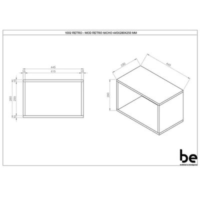 Imagen 2 del producto Repisa Rectangular Retro 1002 Blanca