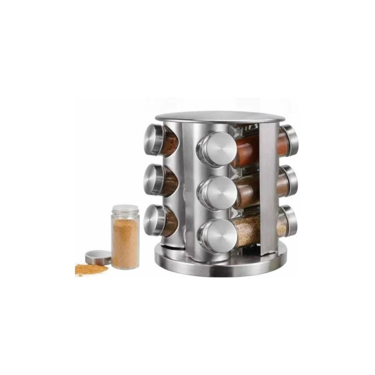 GENERICO - Set De Especiero Metálico 12 Piezas Condimentos Aliños Especies