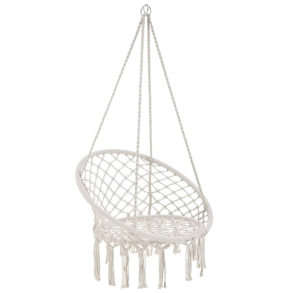 GENERICO - Silla Hamaca Colgante Columpio Terraza Beige tejida