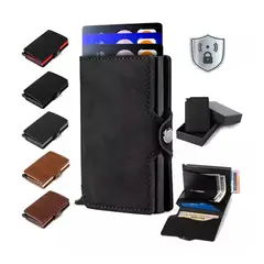 GENERICO - Billetera Minimalista Con Rfid De Cuero Para Hombre