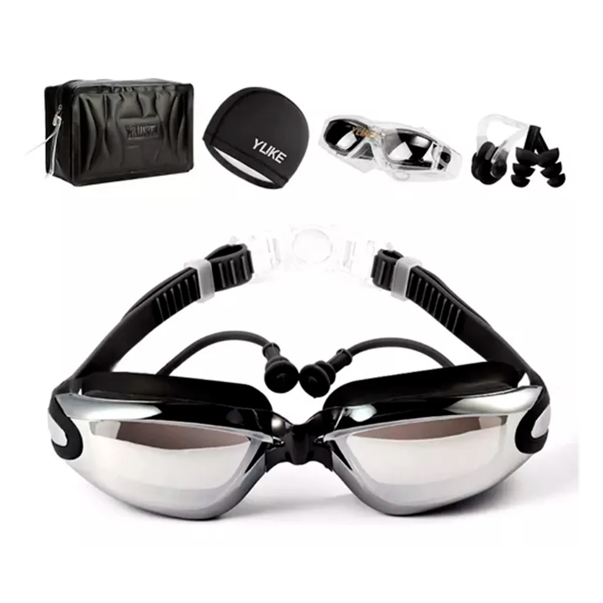 GENERICO - Kit Gafas De Natación Sin Fugas Protección Uv 6 En 1 Negro