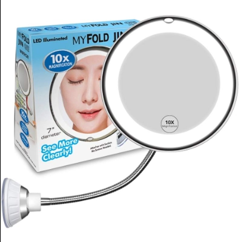 GENERICO - Espejo Con Luz Led Maquillaje Plegable Aumento