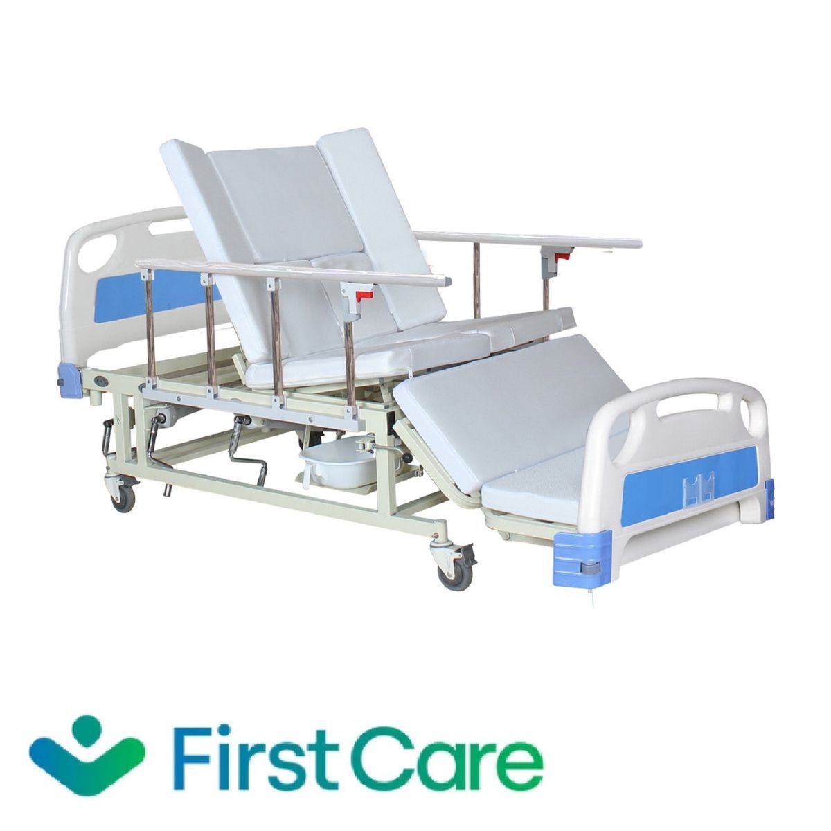 FIRST CARE - CAMA CLÍNICA MANUAL 4 POSICIONES Y SILLA CARDIACA