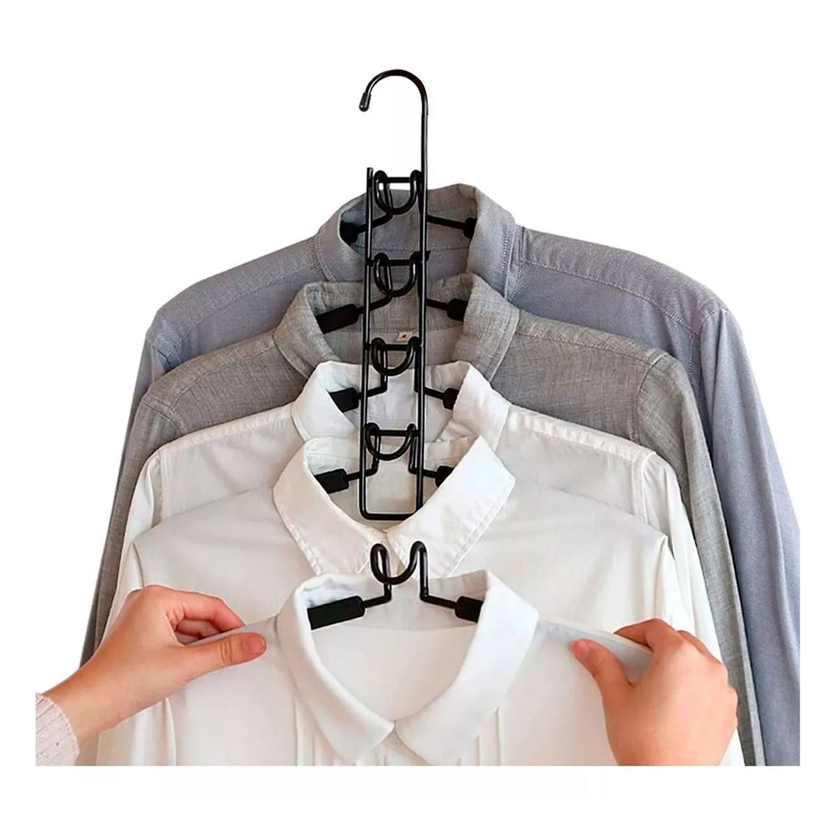 GENERICO - Set 2 Ganchos Colgadores De Ropa 5en1 Antideslizante