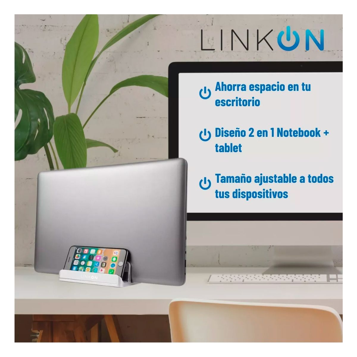 GENERICO - Soporte Base Vertical De Aluminio Para Macbook Y Notebook