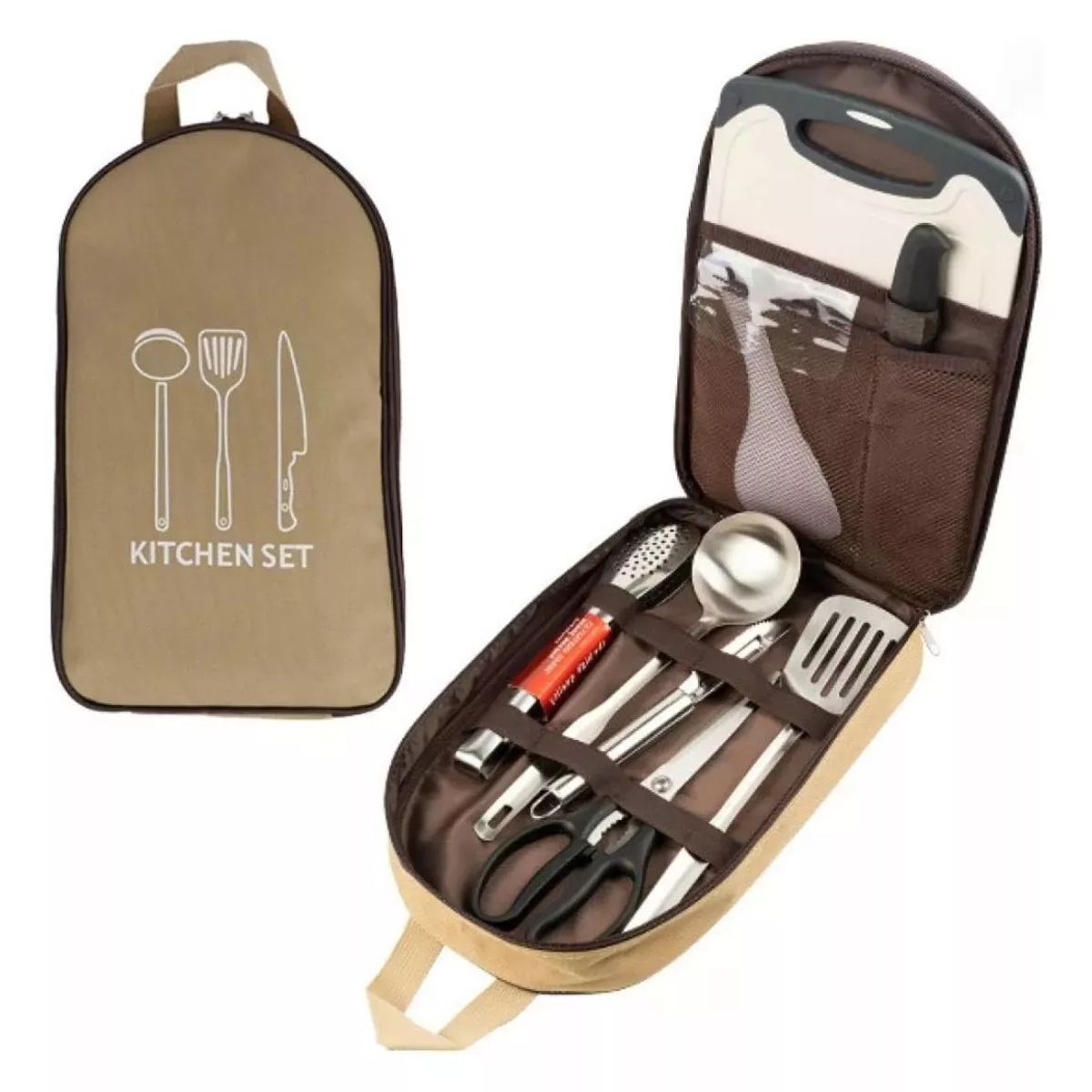GENERICO - Set Encimera Utensilios Adkar Cocina Camping 8pz