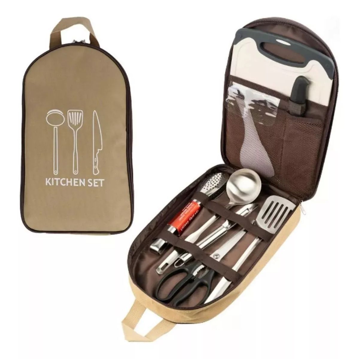 GENERICO - Set Encimera Utensilios Adkar Cocina Camping 8pz