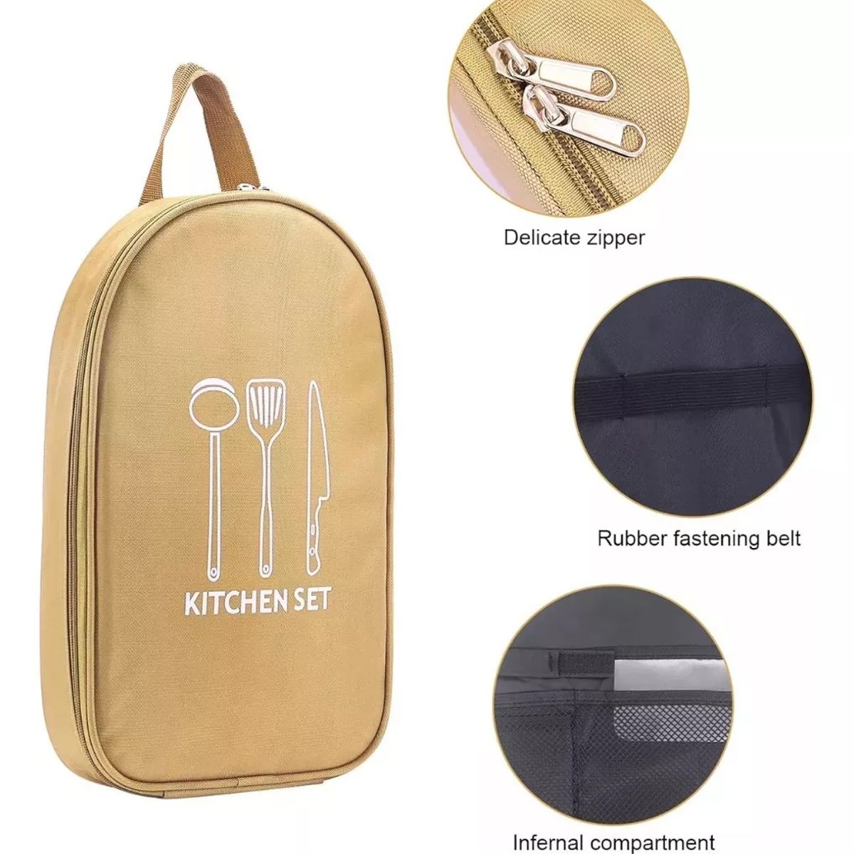 GENERICO - Set Encimera Utensilios Adkar Cocina Camping 8pz