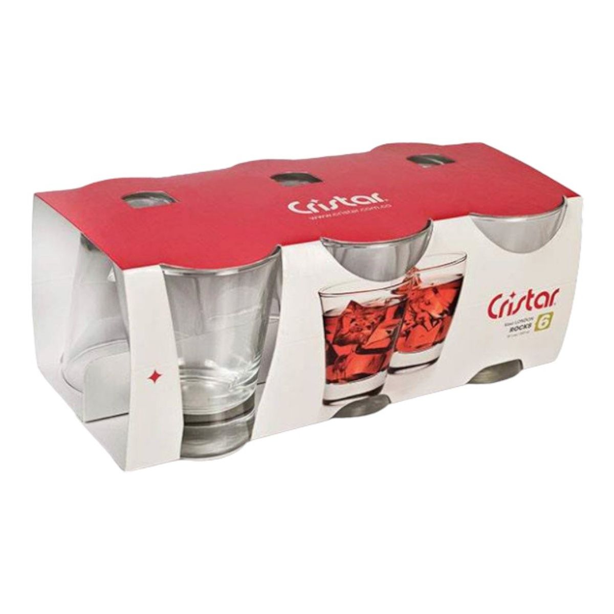 CRISTAR - Display 6 Vasos London W/B 347 Cc