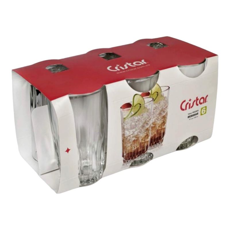 CRISTAR - Display 6 Vasos Prisma W/A 331 Cc