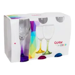 CRISTAR - Display 6 Copas Vino Versalles Pie Color 300Cc
