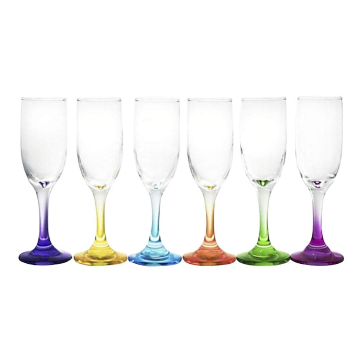 CRISTAR - Display 6 Copas Flute Versalles Pie Color 176 Cc