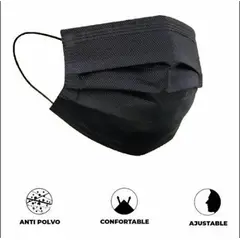 GENERICO - Mascarilla Negra Con Blanco Caja De 50 Uni Surtidos