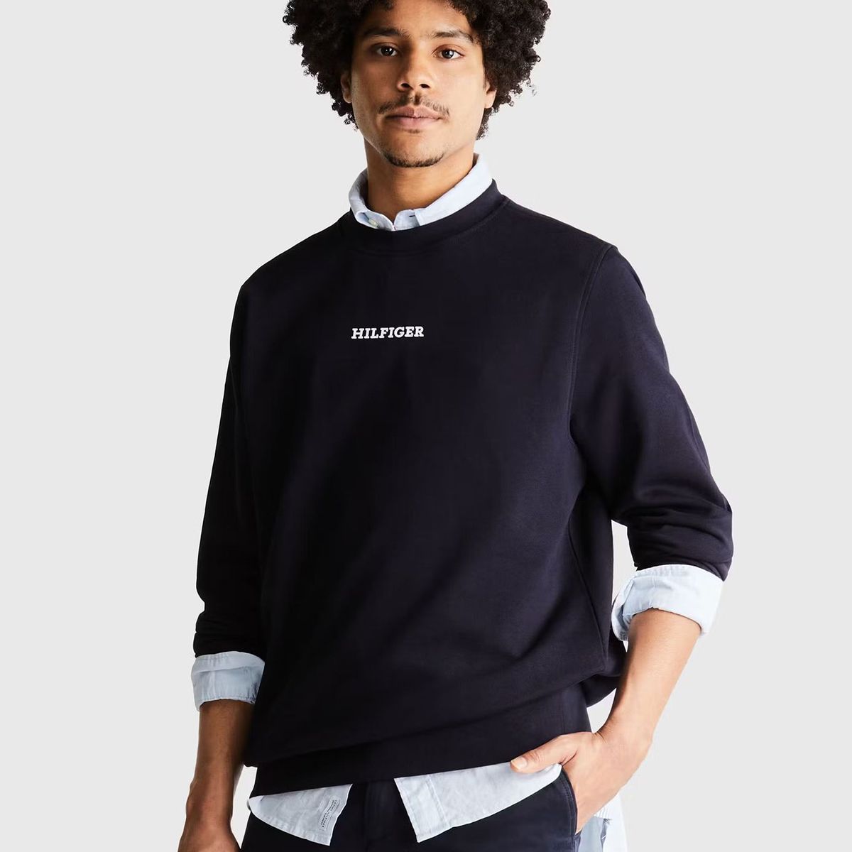 TOMMY HILFIGER - Polerón Monotipe C-Neck Azul Tommy Hilfiger