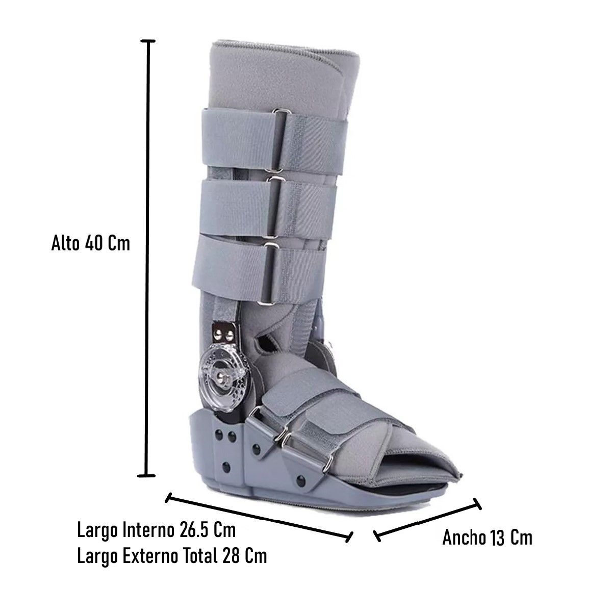 ONEDER - Bota Ortopédica Mecanismo Rom Cam Walker Alta Gris Oneder Talla M